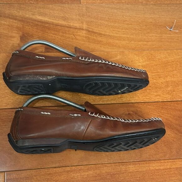 FRYE Lewis Venetian Slip‎ On Loafer Men’s Brown Tan Leather Size 9.5